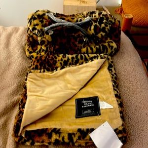 Dennis Basso Tiger Mills Weekender Duffel Bag with Matching travel throw
